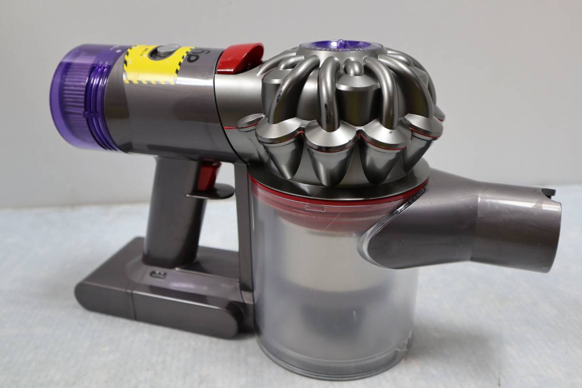 E4725 Y Dyson V8 Slim Fluffy SV10K コードレス掃除機　ミニモーターヘッド、LED隙間ノズル / ロングパイプ 凹み有り_画像8