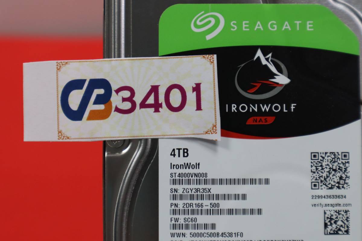 CB3401 (1) N Seagate IronWolf ST4000VN008 4TB SATA 3.5インチ 内蔵HDD ★_画像6