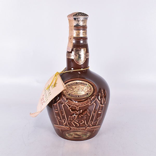 1円～★ロイヤル サルート 21年 茶 陶器ボトル ※ 700ml/1,068g 40% スコッチ ROYAL SALUTE J010413_画像1