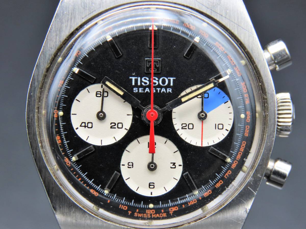 1円 稼動品 正規品 TISSOT ティソ 40502-8X シースター レマニア クロノグラフ スモセコ 純正ブレス 手巻 Cal.1281 メンズ腕時計 TTKLG2004の画像2