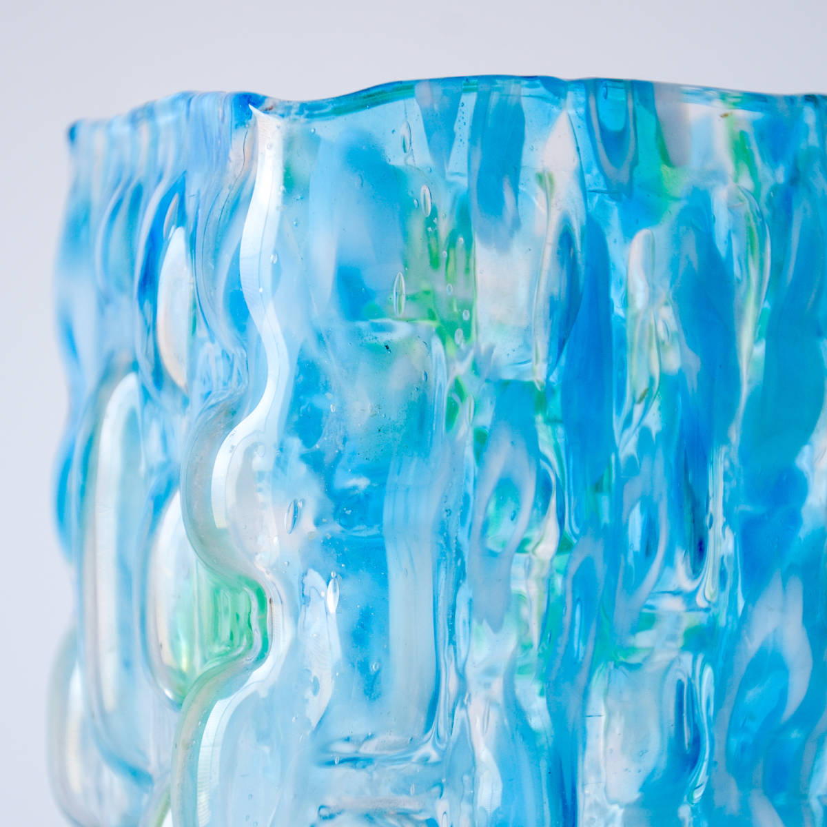 クラフト ガラス フラワーベース 花瓶 花器 アート デザイン インテリア ビンテージ_画像3