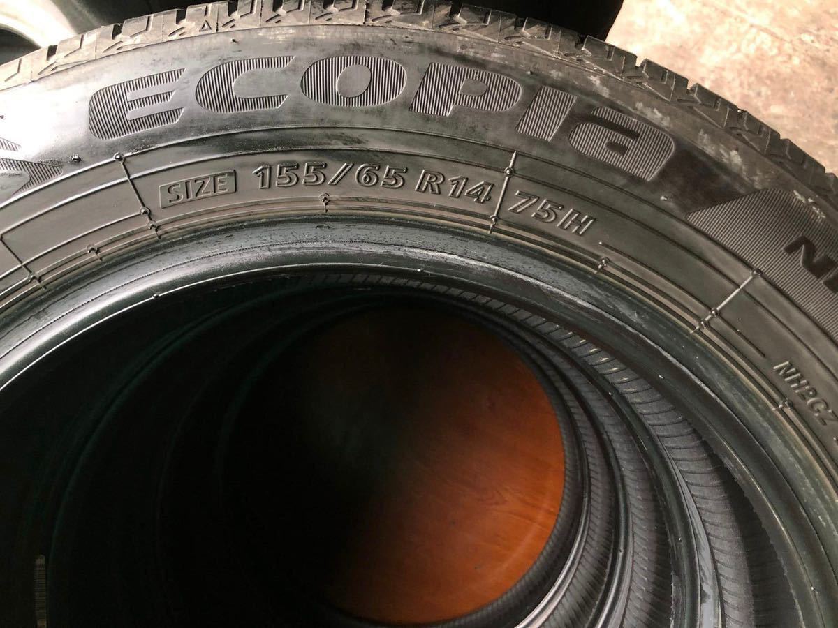 ★【送料無料】★バリ溝8~9分山 155/65R14 ブリヂストンECOPIA NH200C (2021年)★ N-BOX・N-ワゴン タント・ムーブ ワゴンR等★4本セット_画像6