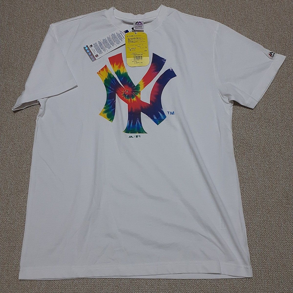 新品 マジェスティック ニューヨーク ヤンキース Tシャツ ホワイト レディース XLサイズ