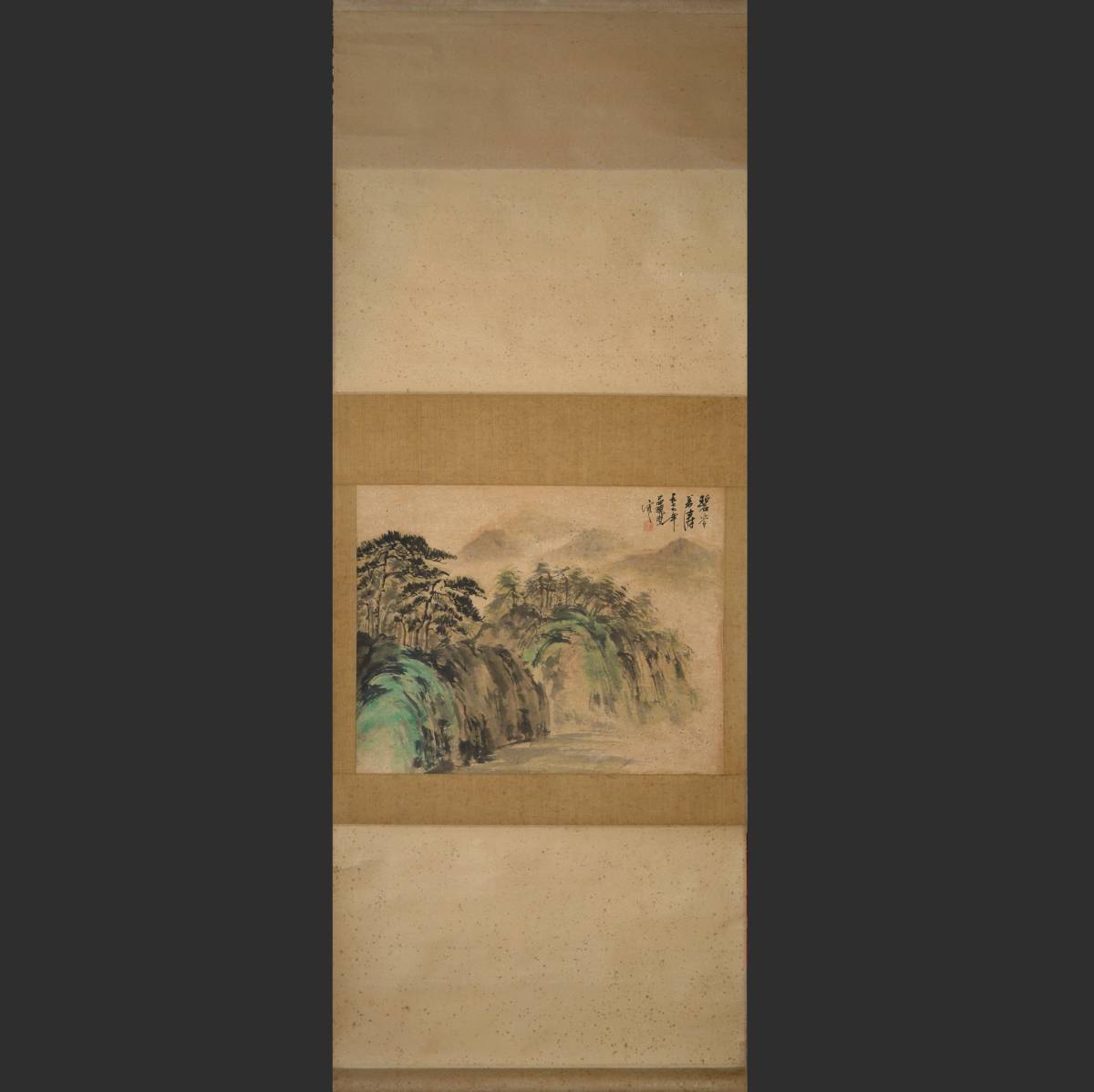 旧家から~◇ 古い 中国 掛軸 山水図 紙本 書画 絵画 中国美術 旧家から~◇ 古い 中国 掛軸 山水図 紙本 書画 絵画 中国美術