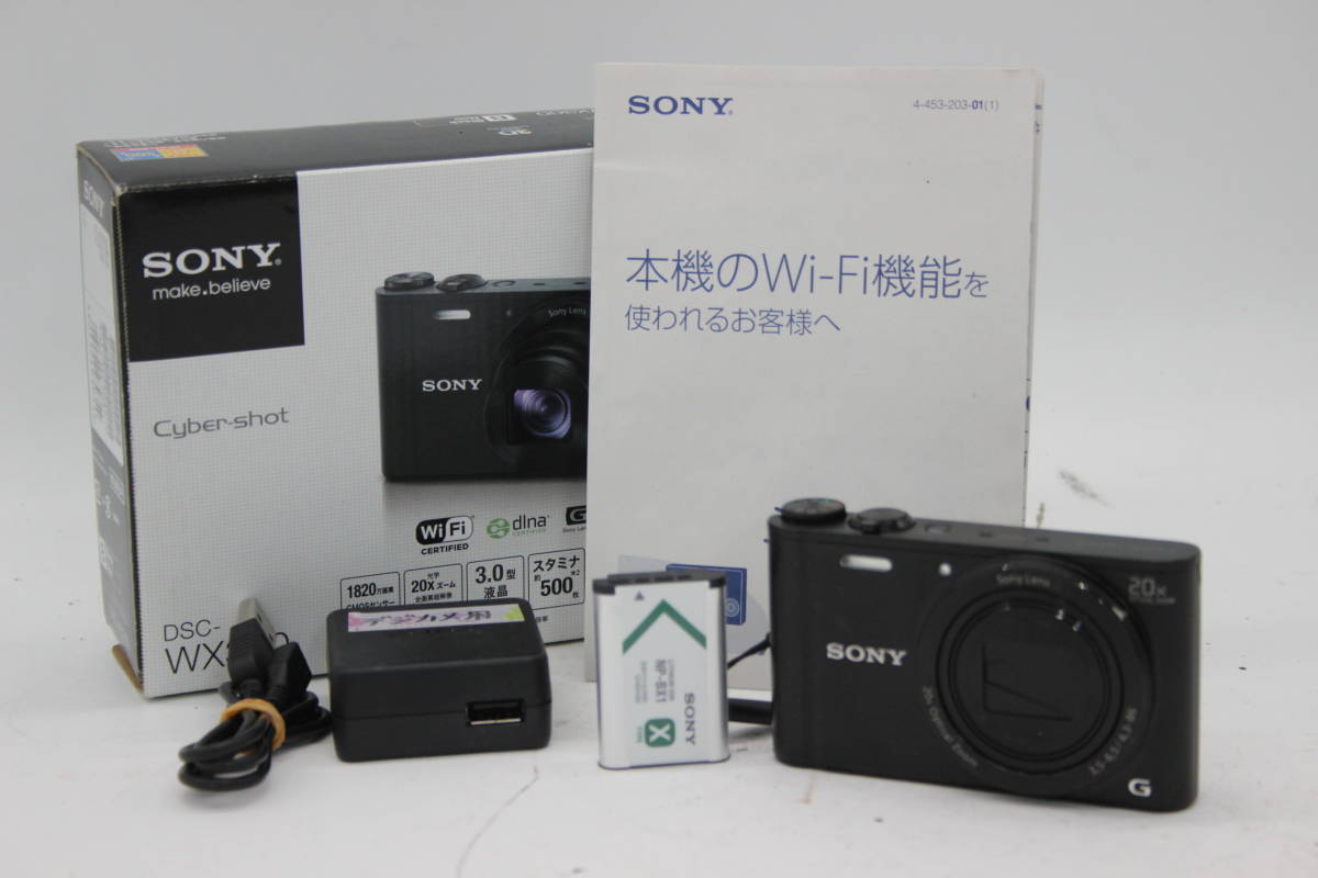 【返品保証】 【元箱付き】ソニー Sony Cyber-shot DSC-WX300 ブラック 20x バッテリー付き コンパクトデジタルカメラ s412
