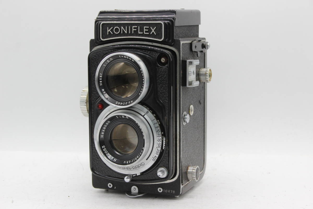 【返品保証】 KONIFLEX Hexanon 85mm F3.5 二眼カメラ s449