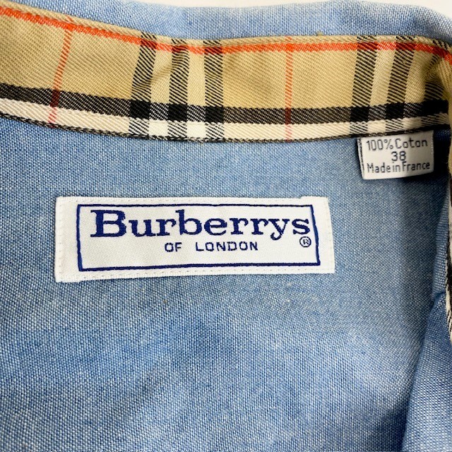 中古 バーバリーズ Burberrys 長袖 デニムシャツ フランス製 レディース サイズ38_画像5