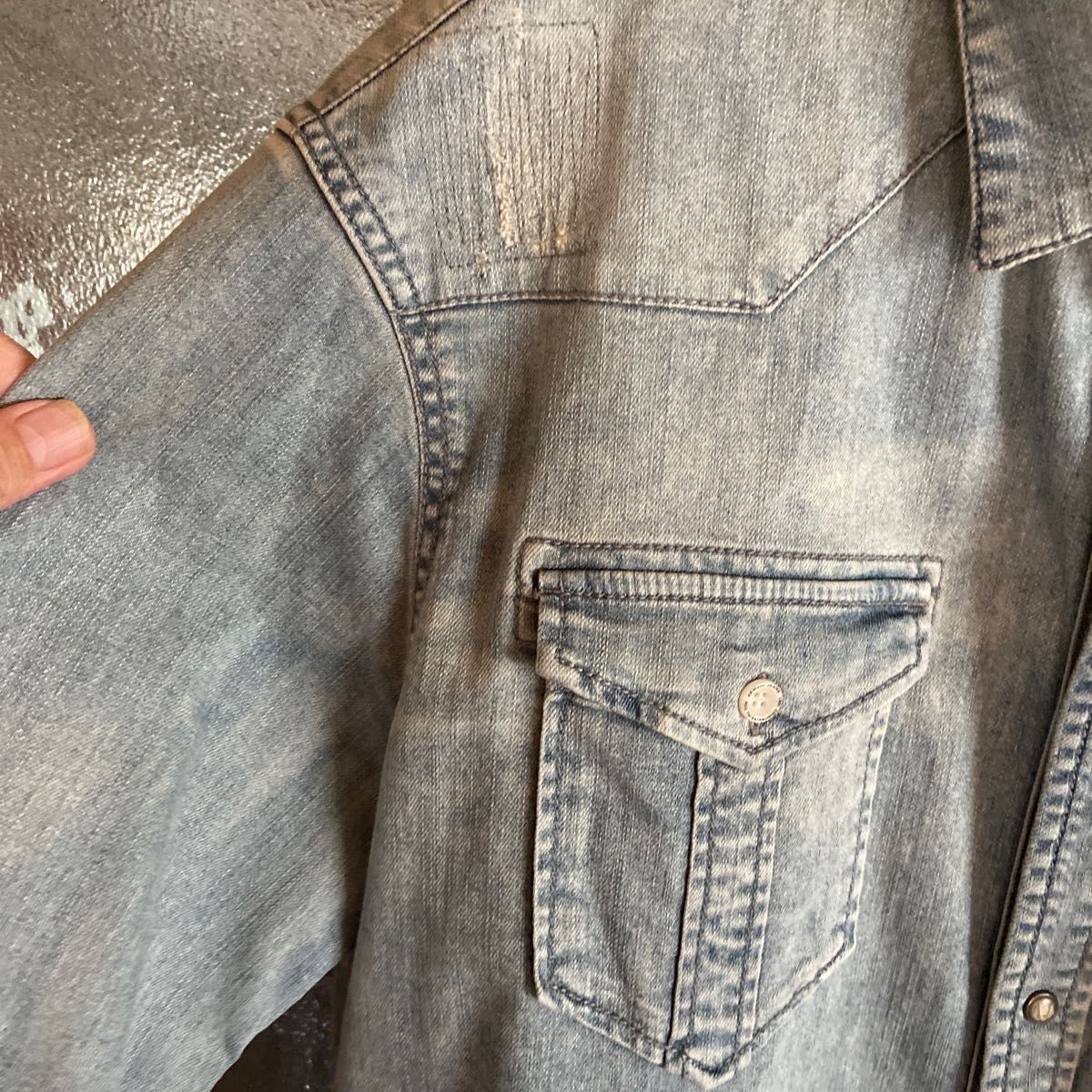 ARMANI JEANS ☆アルマーニ ジーンズ ダメージデニム長袖シャツ 3XL