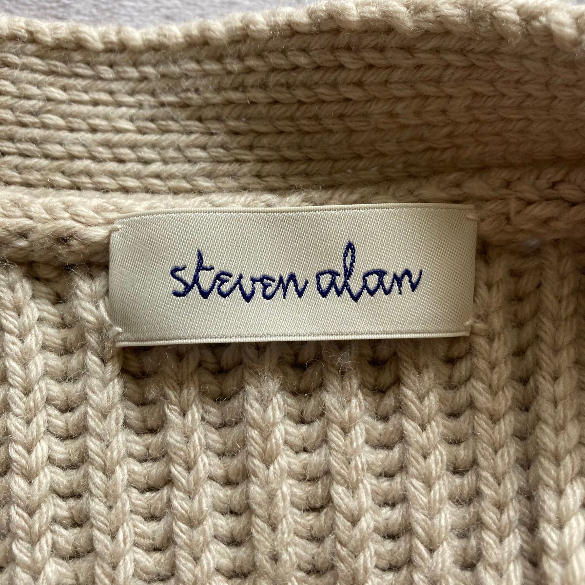 【古着】Steven Alan スティーブンアラン リブニットボタンレスロングカーディガン 肉厚 ウール