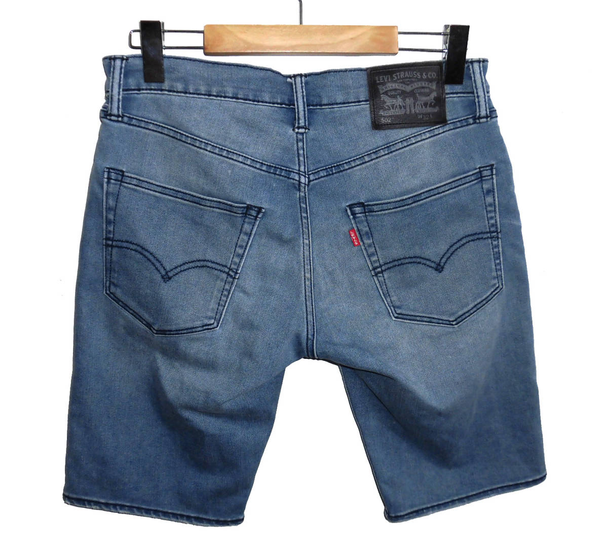 美品 LEVI'S リーバイス 502 ユーズド加工 デニムショーツ ショートパンツ W32