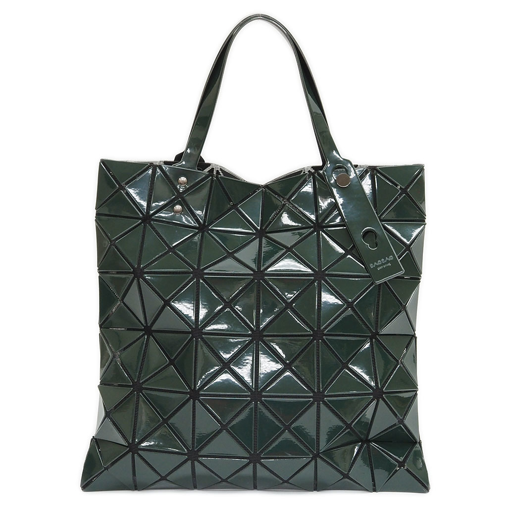  Issey Miyake ba over o tote bag BAO BAO 6x6 dark green enamel lady's ISSEY MIYAKE used 