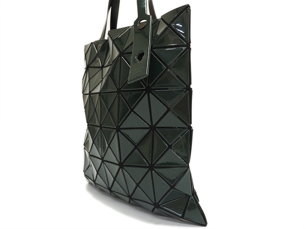  Issey Miyake ba over o tote bag BAO BAO 6x6 dark green enamel lady's ISSEY MIYAKE used 