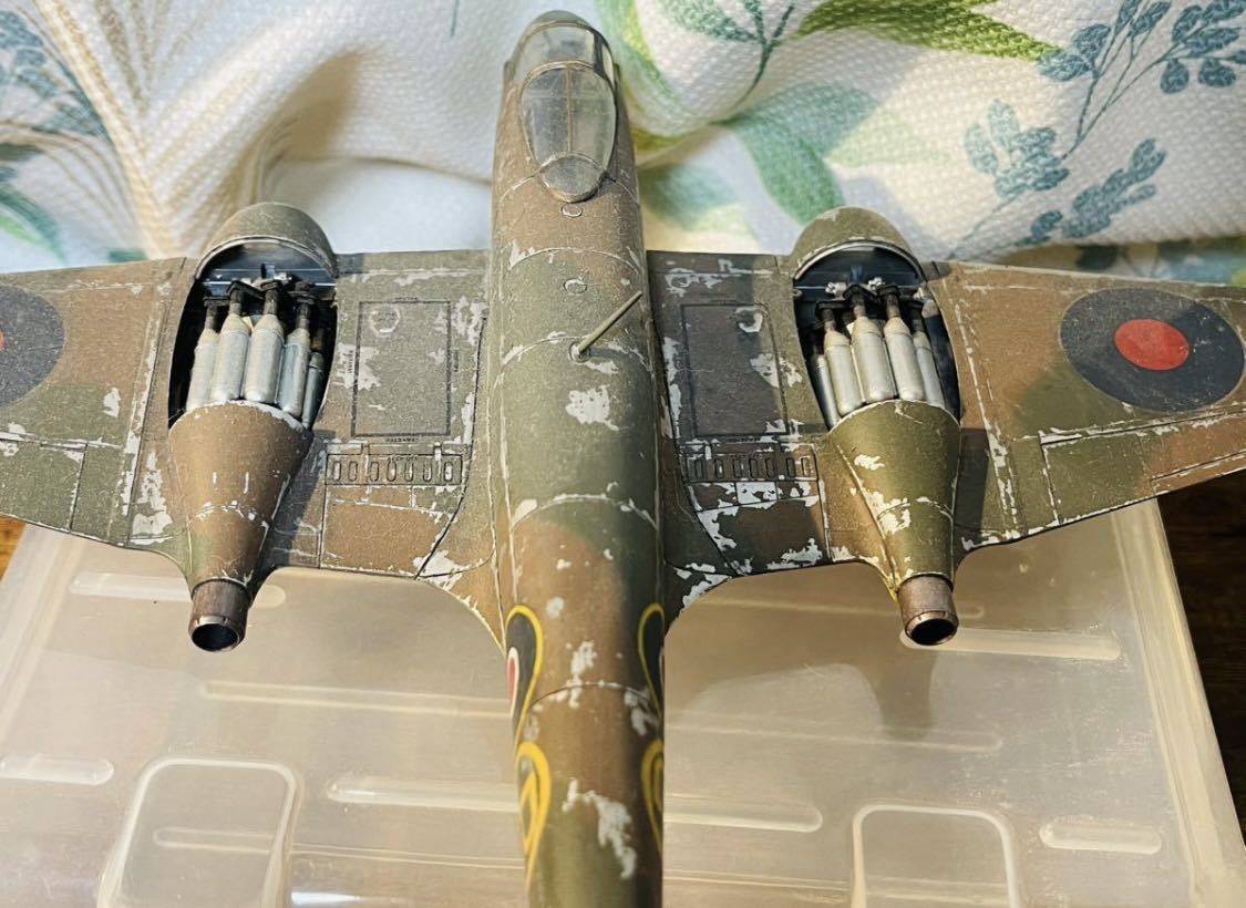 貴重★当時★完成品 ★★武器付き★ 特殊防空戦闘機　2体セット★まだら迷彩★小さいほうブリキ？★詳細不明★現状品_画像5