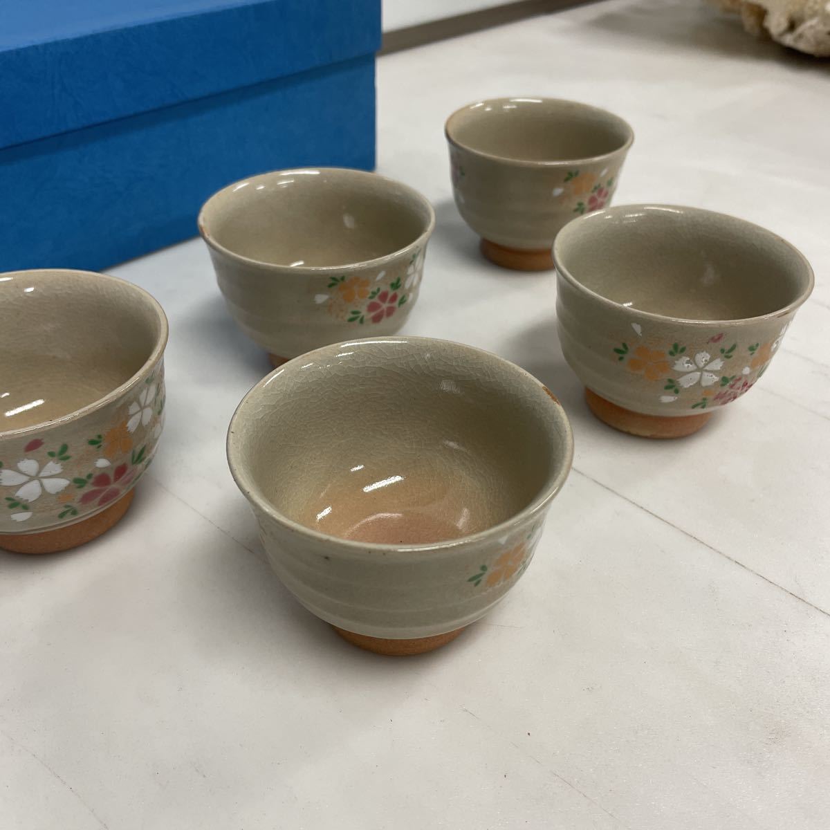 ○肥前のうつわ 匠 仙茶揃 花だより 茶器 5個セット 未使用保管品_画像3