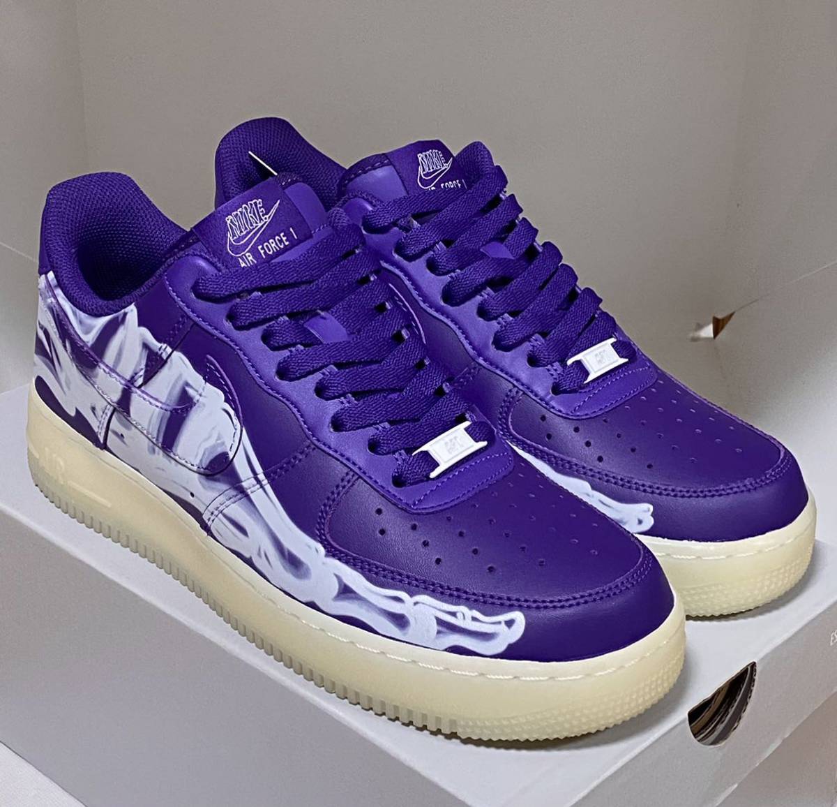 国内正規!!NIKE AIR FORCE 1 07 SKELETON QS 27cm CU8067-500 パープル★ナイキdunkスケルトンpurpleエアーJordanフォース/エアフォース_画像2