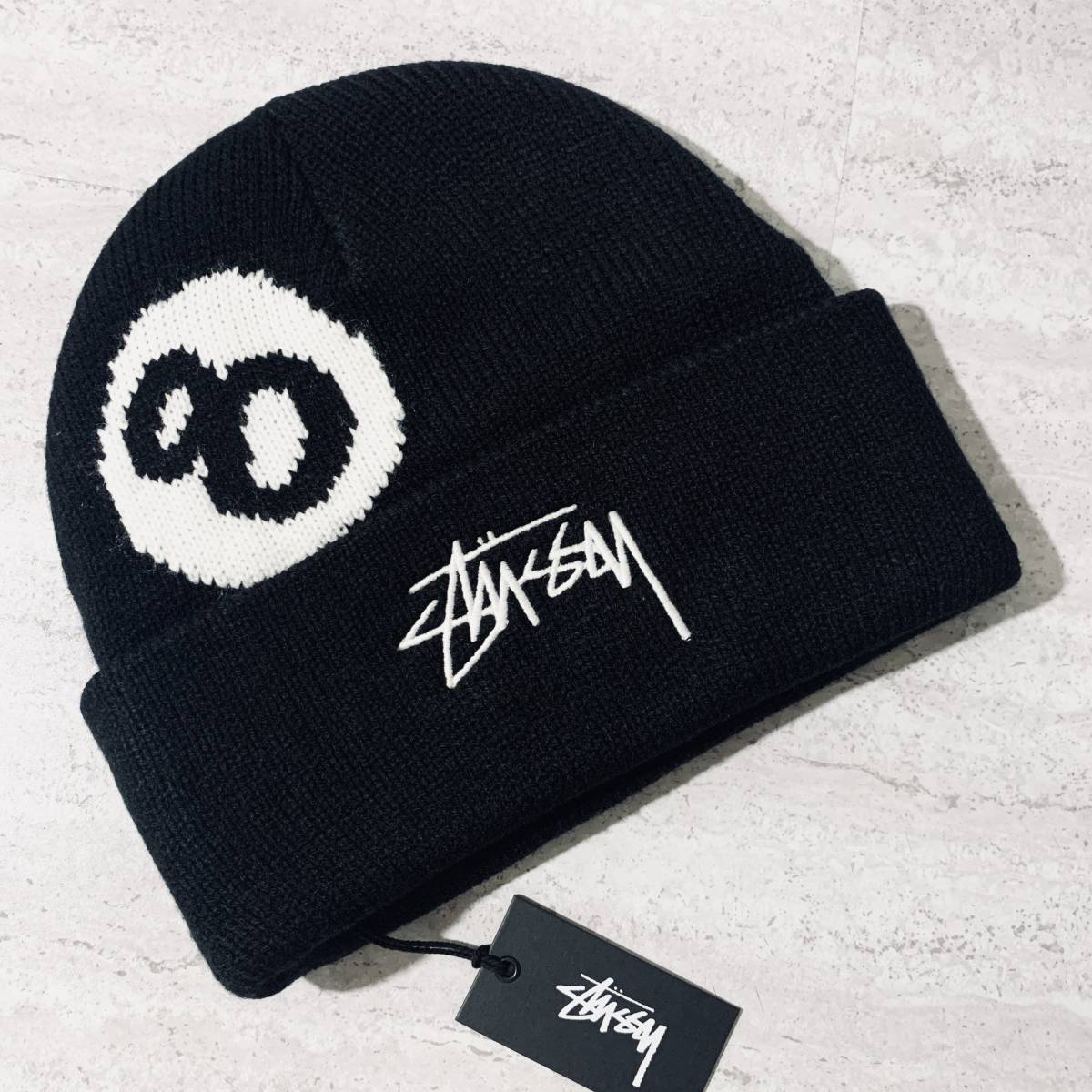 海外限定 ステューシー STUSSY 8ボール ブラック ニット帽 ビーニー 