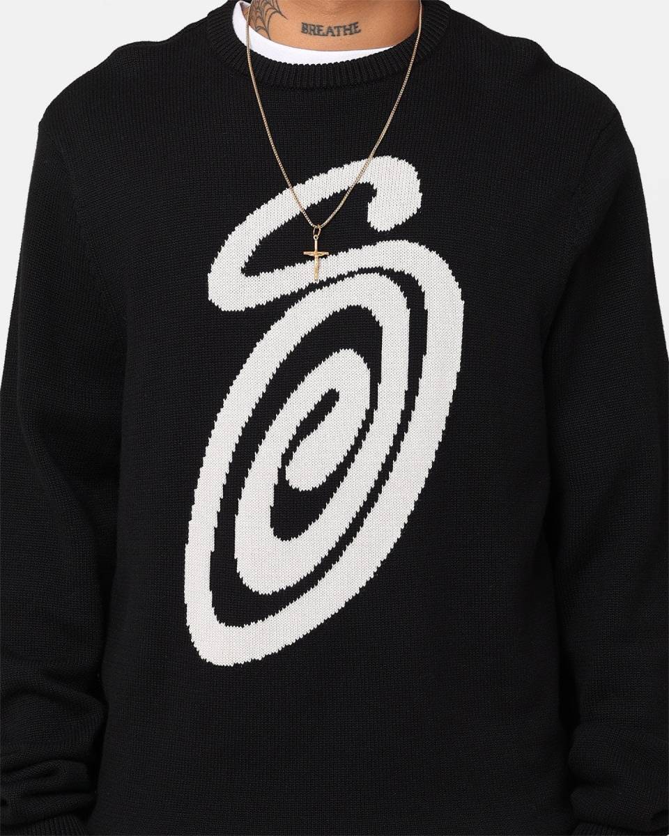 海外限定 ステューシー ニット セーター Stussy 黒 M|Yahoo 海外限定 ステューシー ニット セーター Stussy 黒 M|Yahoo