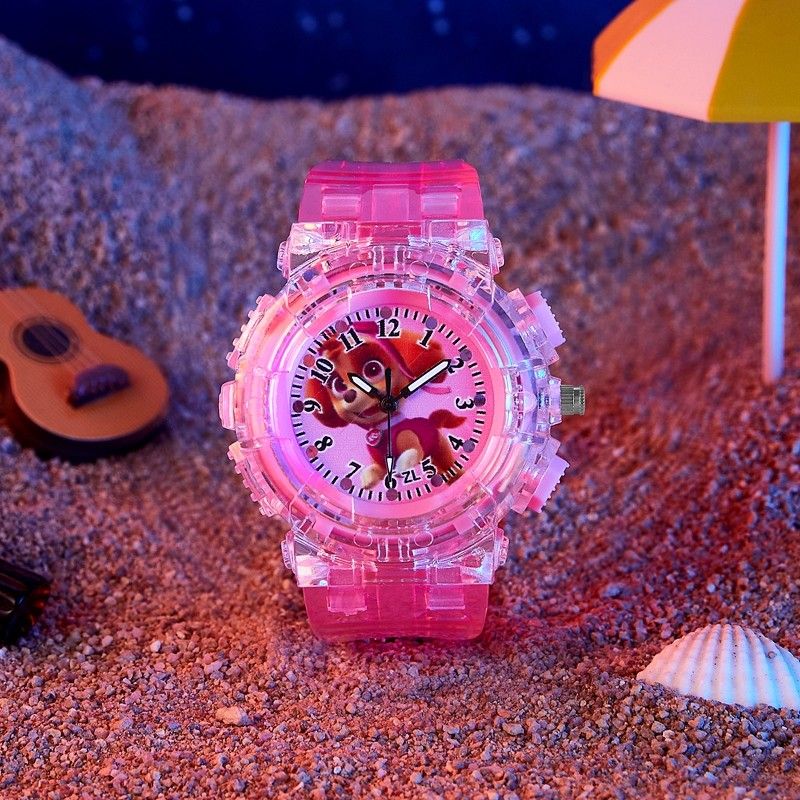 パウパトロール　キッズ腕時計  光る　ピンク