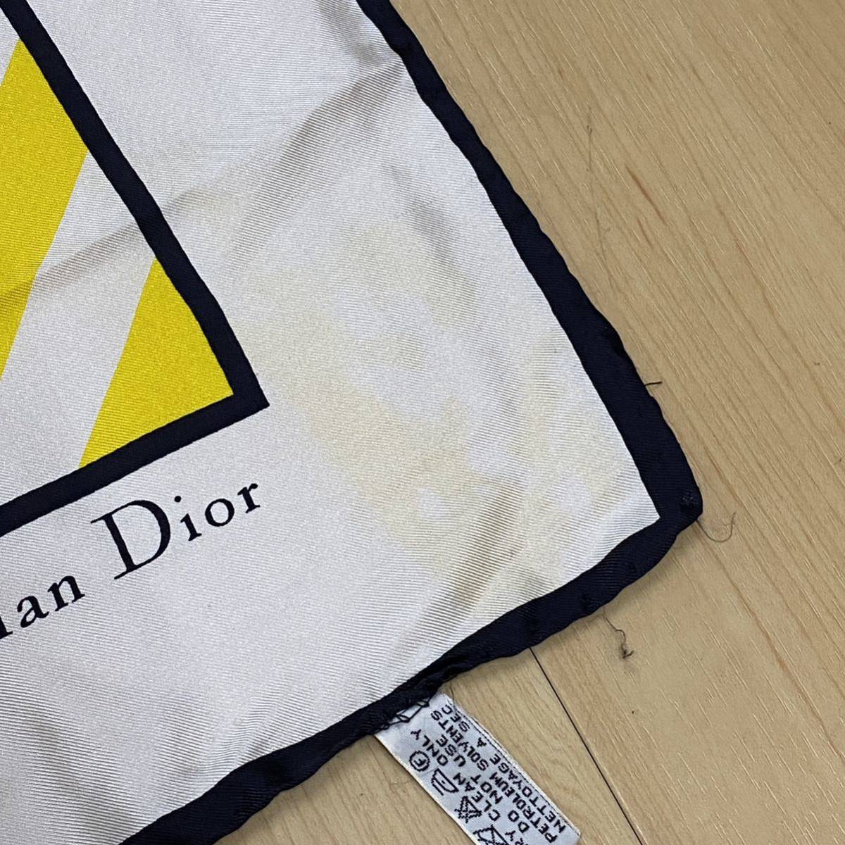 Christian Dior　クリスチャンディオール　スカーフ　貝殻　ストライプ　　no.14_画像6
