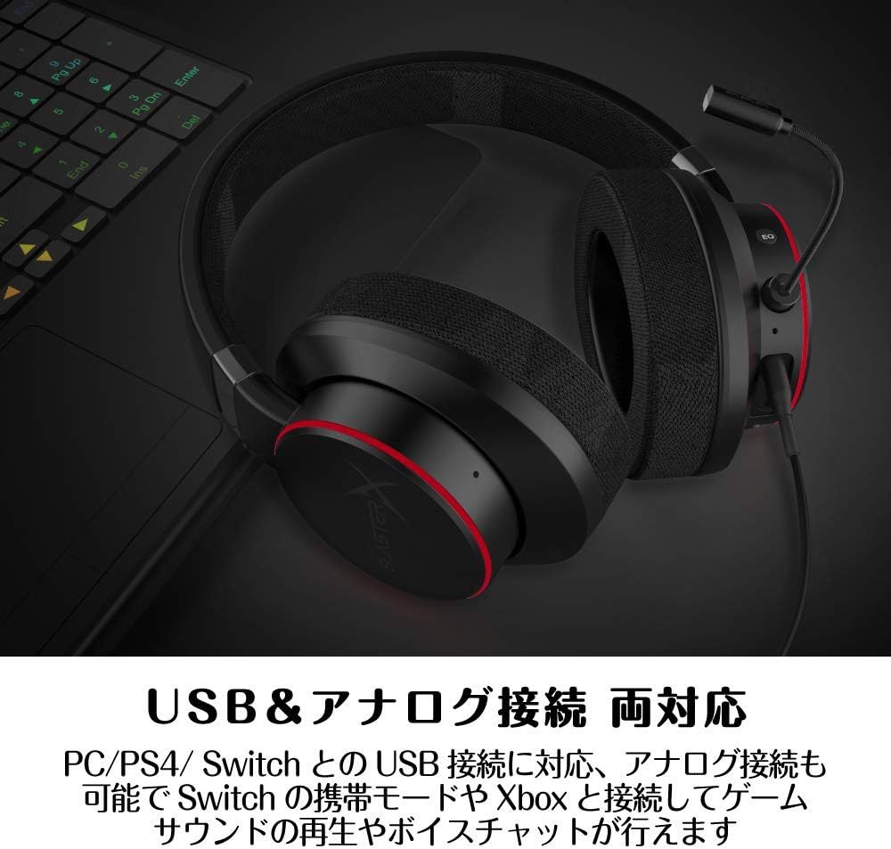 Creative Sound BlasterX H6 長時間でも疲れにくい装着感 USBでPC/Mac/PS4/Switch ゲーミングヘッドセット _画像3