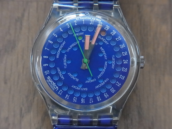 一部予約！】 1993 Swatch GK708 クォーツ駆動 カレンダー・曜日表示付