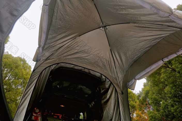 車に連結バックドアテント EVに最適 カーサイドタープ サイドテント 車中泊テント 連結部補強 リアゲートタープ カーテン Aタイプ_画像6