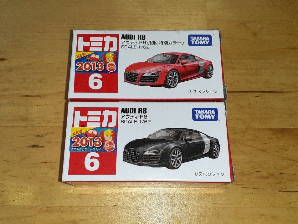 トミカ No.6　アウディ R8　通常版+初回特別カラー　２台セット　絶版トミカ　廃盤トミカ