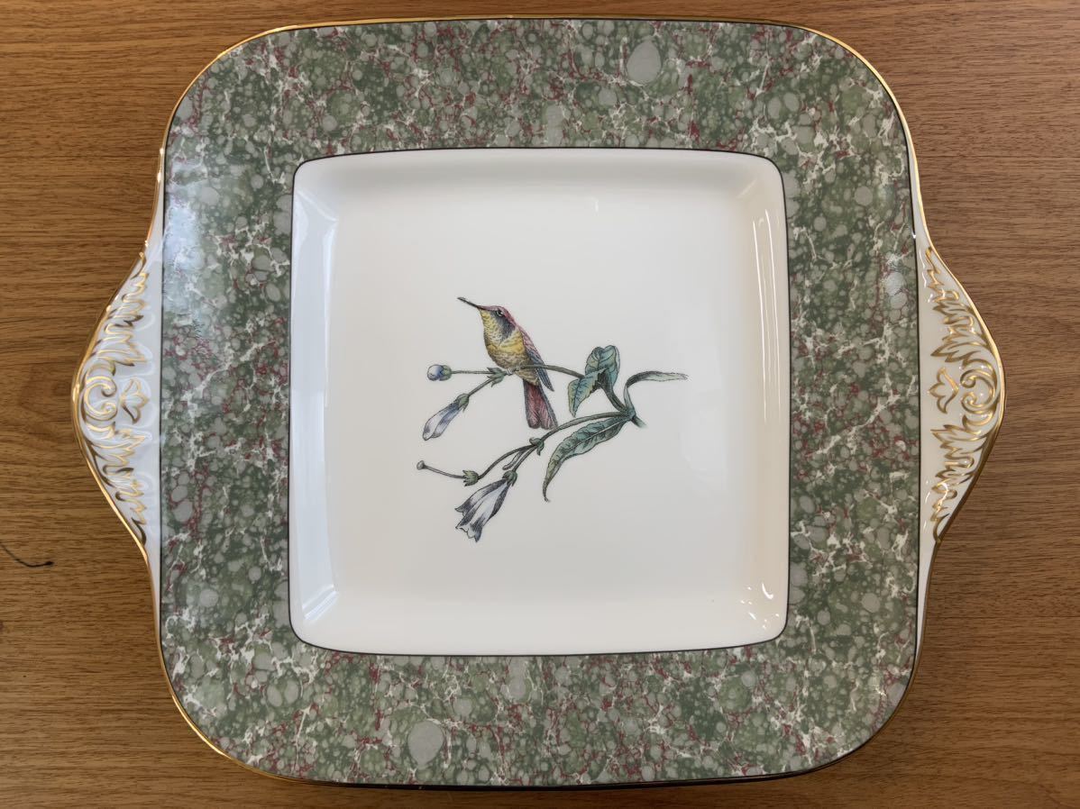 【美品】WEDGWOOD HUMMING BIRDS ウェッジウッド ハミングバード BBプレート 約28cm_画像3