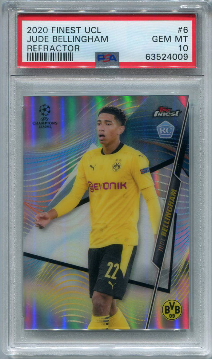 2020-21 Topps Finest UCL Jude Bellingham ベリンガム RC #6 REFRACTOR PSA 10