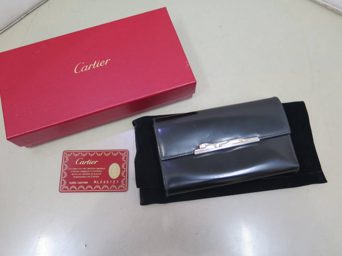 ^*Cartier Cartier bread tail three folding purse 