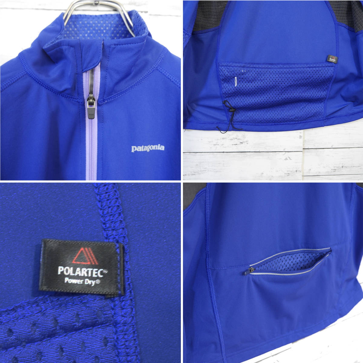 美品 パタゴニア Patagonia フリース切替し ウインドシールド ハイブリッドソフトシェル ジャケット アームウォーマー S ブルー 20201958_画像10