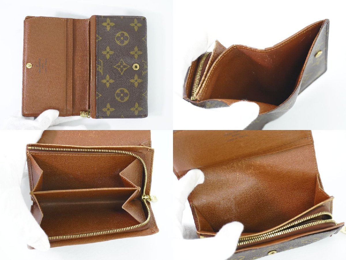 本物 ルイヴィトン LOUIS VUITTON LV ポルトモネ ビエ トレゾール モノグラム 折財布 コンパクトウォレット ブラウン M61730_画像8