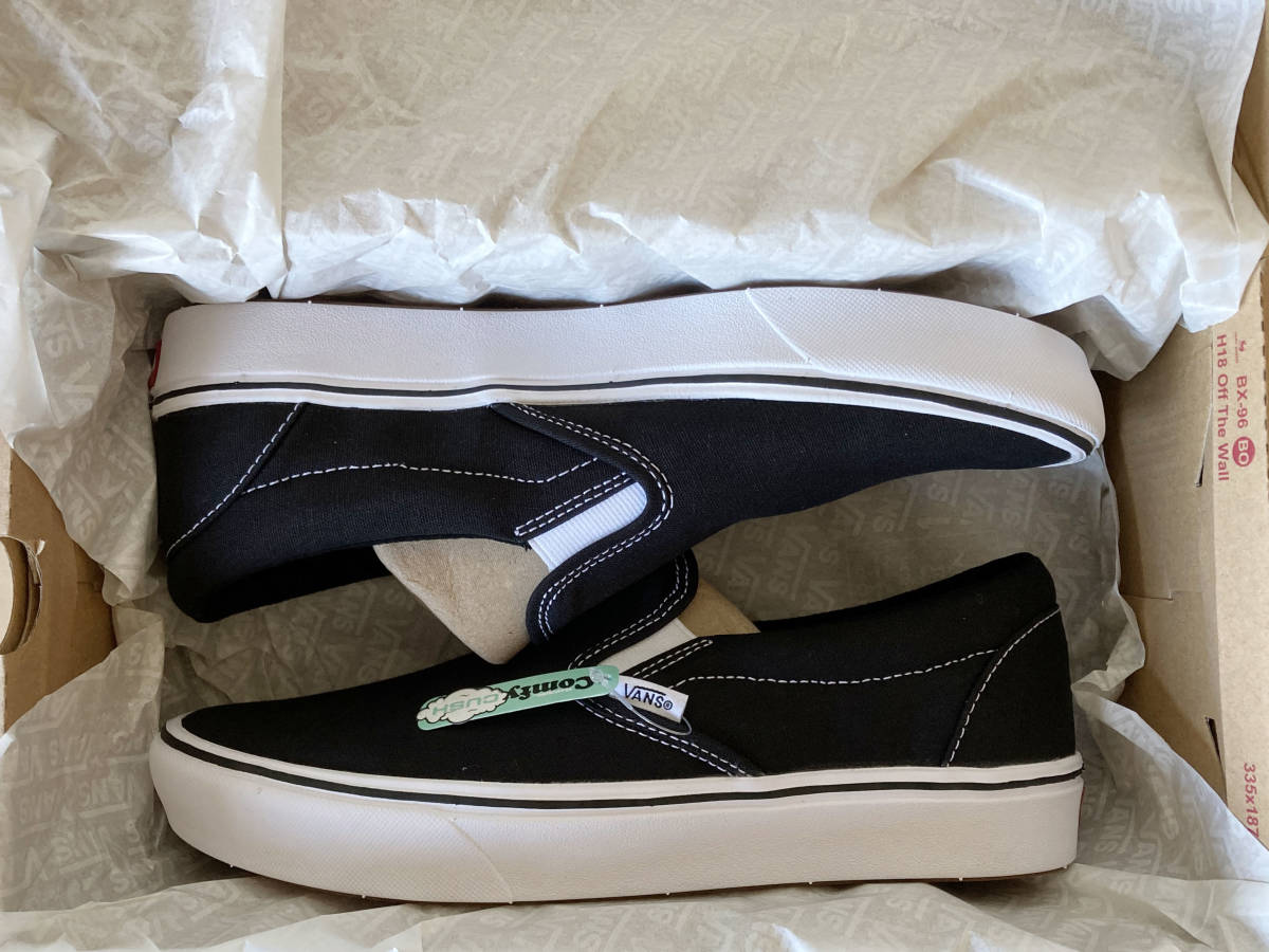 27.5cm バンズ スリッポン コンフィクッシュ VANS COMFYCUSH SLIP-ON BLACK/WHITE US9.5/27.5cm VN0A3WMDVNE_画像8