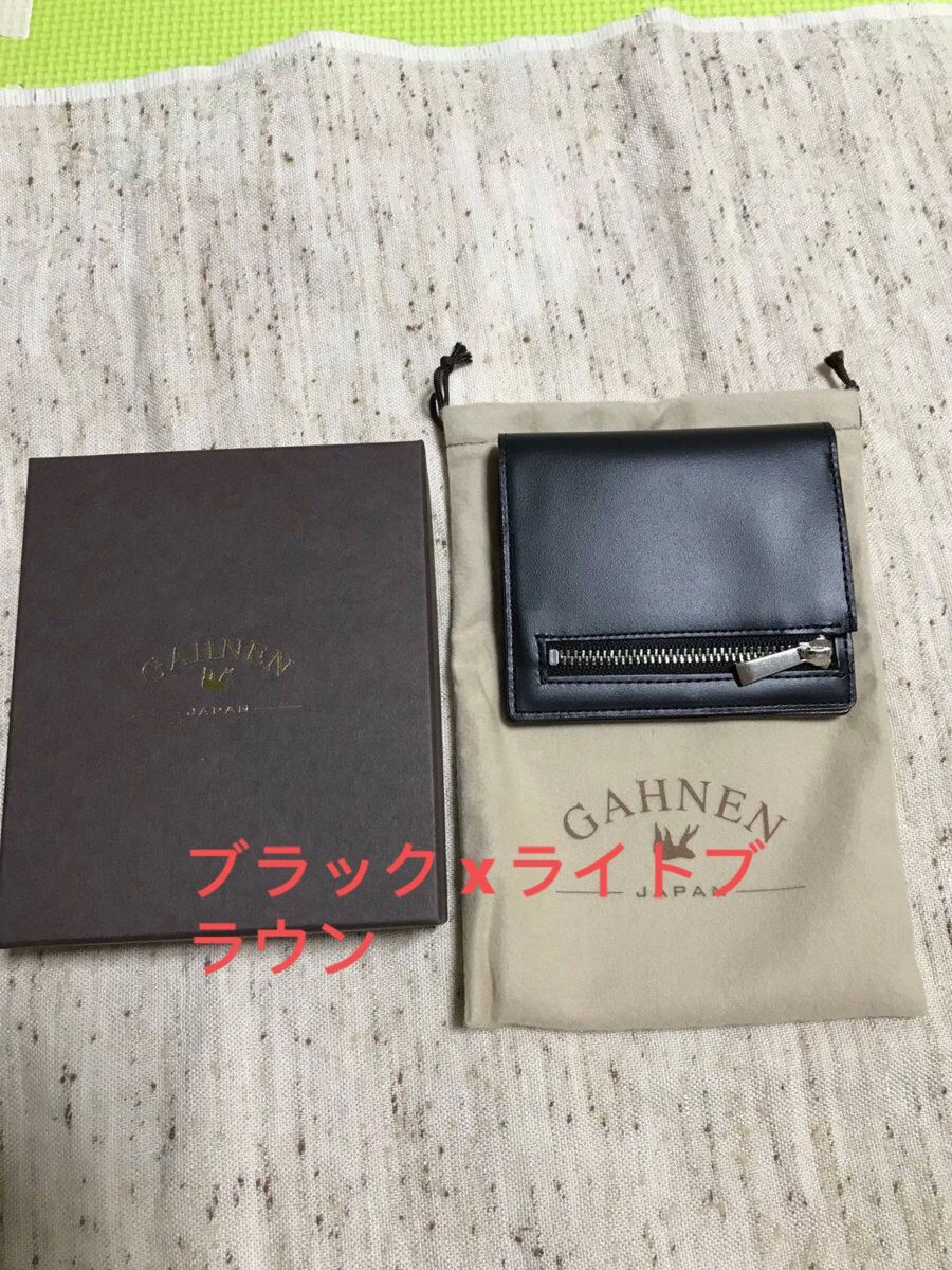 新品　値下げ不可　gahnen 日本製　ナチュラルグロスレザー　折り財布　コンパクト財布　A 二つ折り財布 財布 小銭入れ