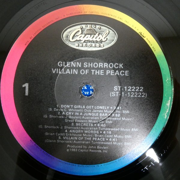 LP2168☆プロモ/US/Capitol「Glenn Shorrock / Villain Of The Peace / ST-12222」の画像4