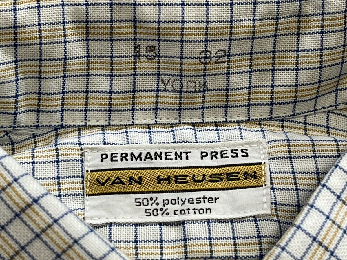 【60sヴィンテージ】米国 VAN HEUSEN グラフチェック BDシャツ (モッズ アイビー スキンヘッズ mods IVY skinheads 70s )_画像5