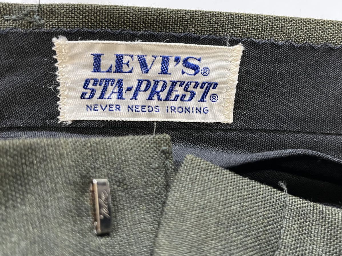 【60s〜70s】LEVI’S STA-PREST スタプレスト カーキグリーン② (モッズ スキンヘッズ アイビー mods skinheads suedeheads IVY 60s 70s)_画像4