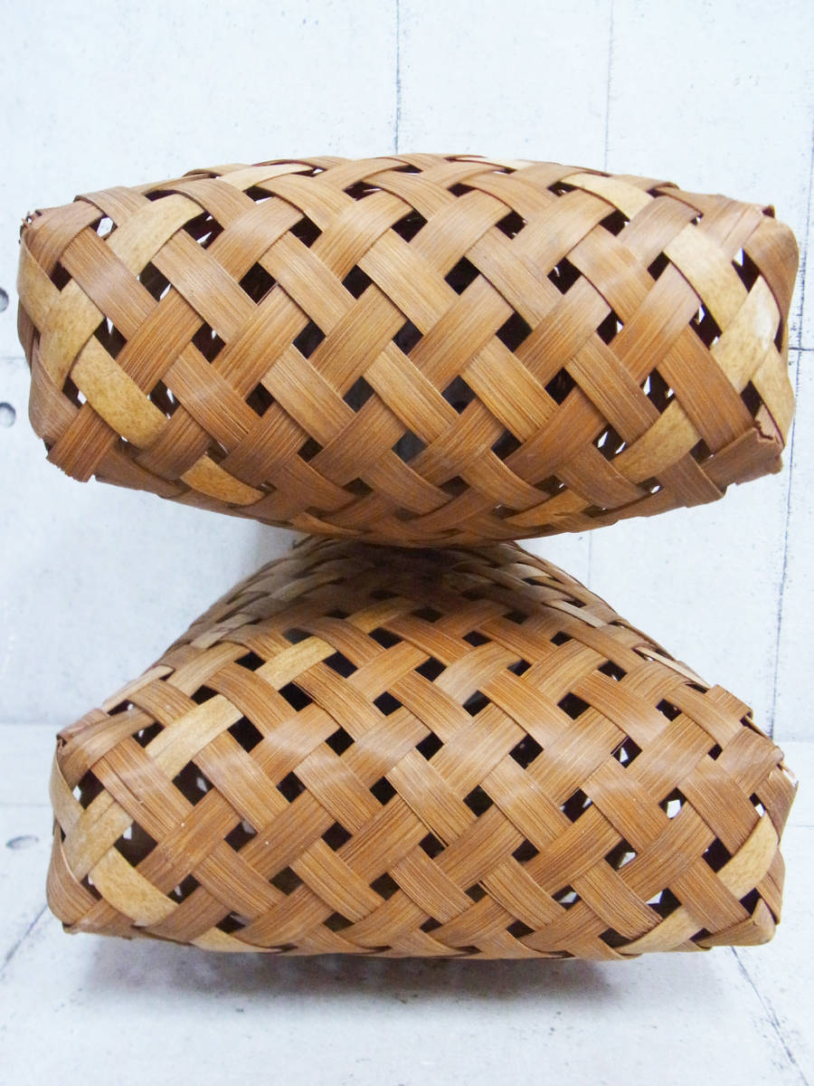 竹籠 びく 魚籠 竹製 釣具 釣り 腰籠 渓流釣り 小型サイズ 約27×19×11 