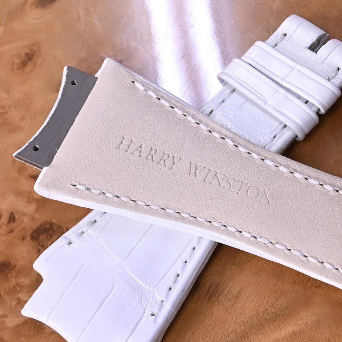  genuine article new goods same Harry Winston genuine products Ocean crocodile leather belt 29mm width wristwatch for white black ko watch band 