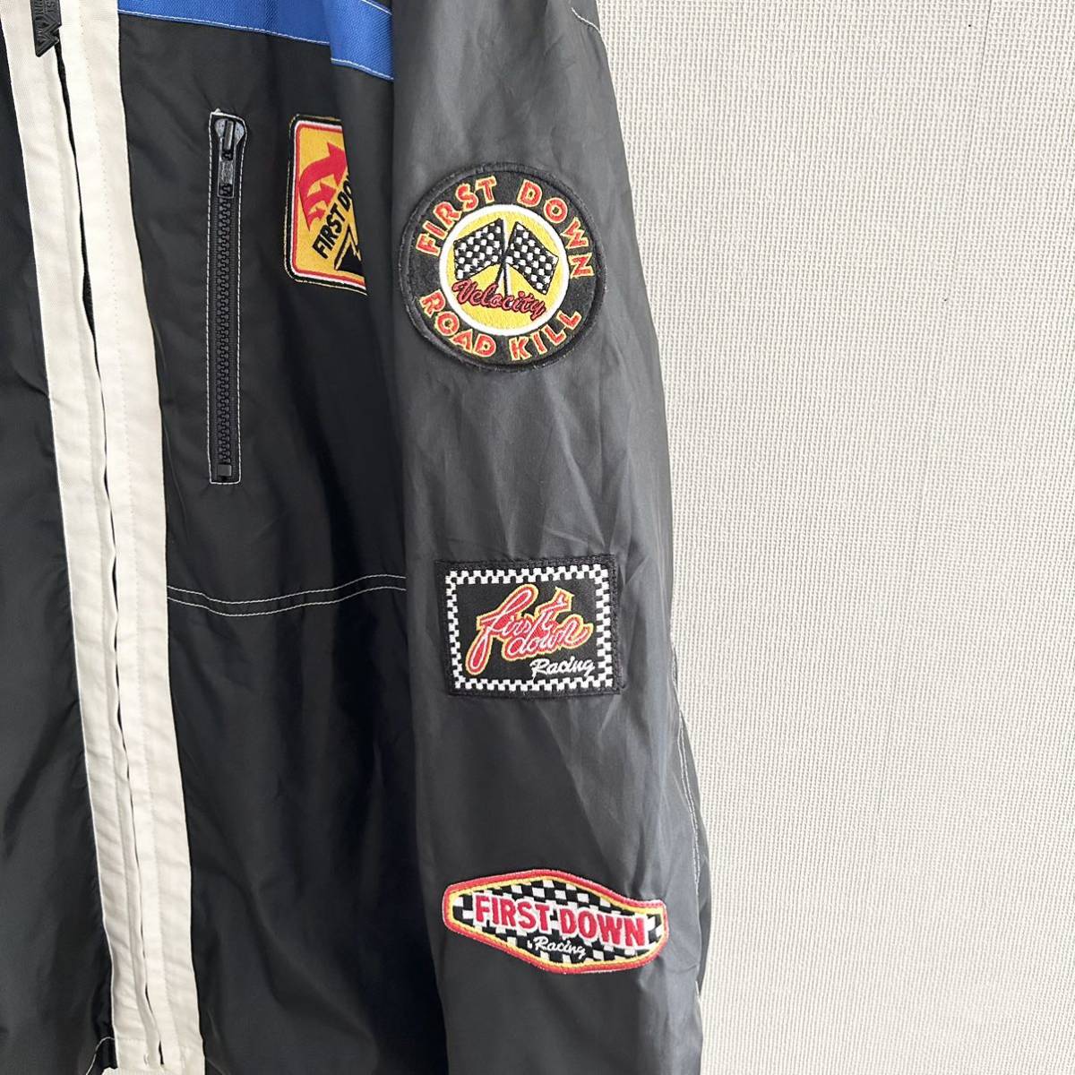 レア ファーストダウン レーシング ナイロンジャケット ワッペン 美品 Lサイズ