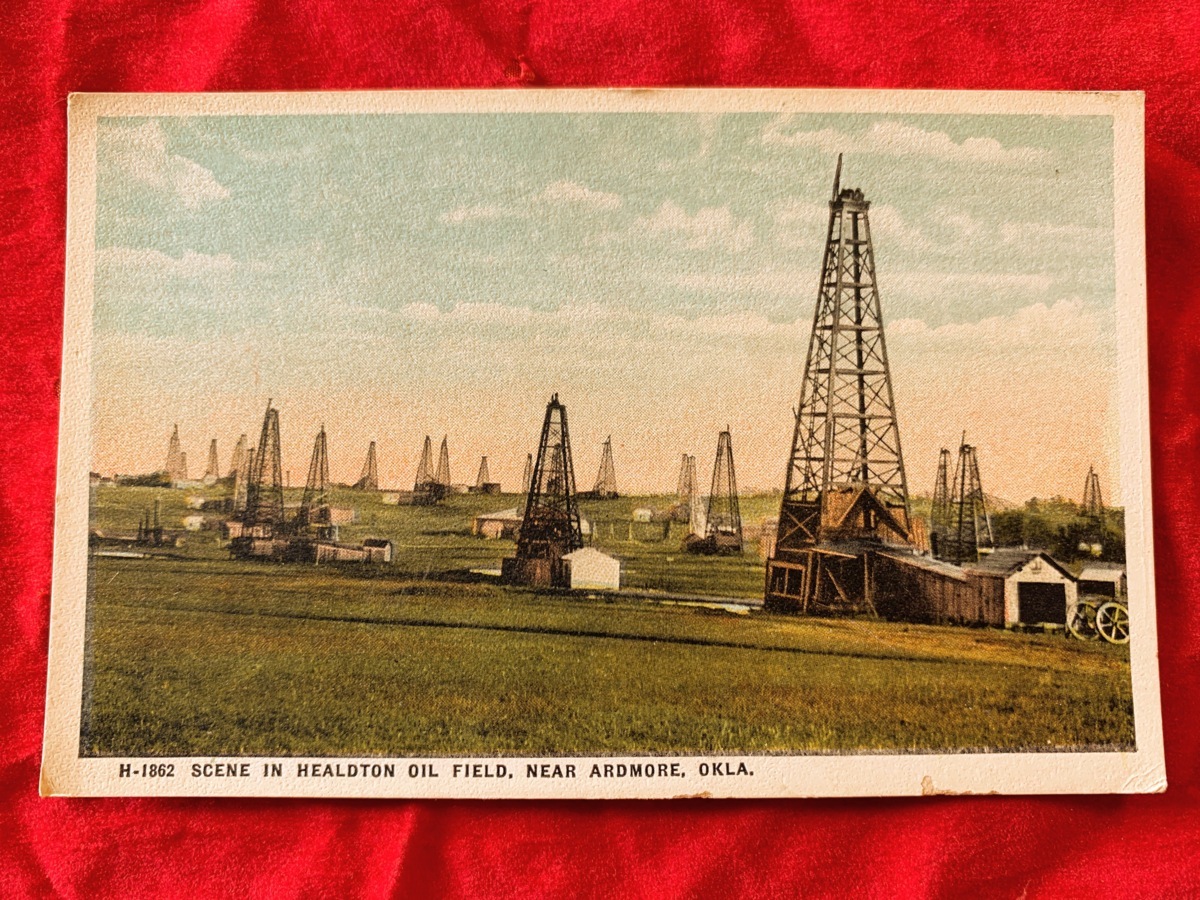 7138/米国Antique絵葉書 オクラホマ州 油田 アメリカ ポストカード_画像1