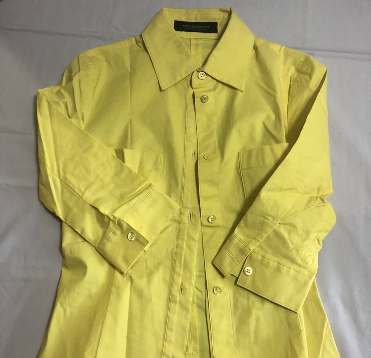  бесплатная доставка!NOVESPAZIO Novesrazio блуза рубашка 7 минут рукав лимон желтый 