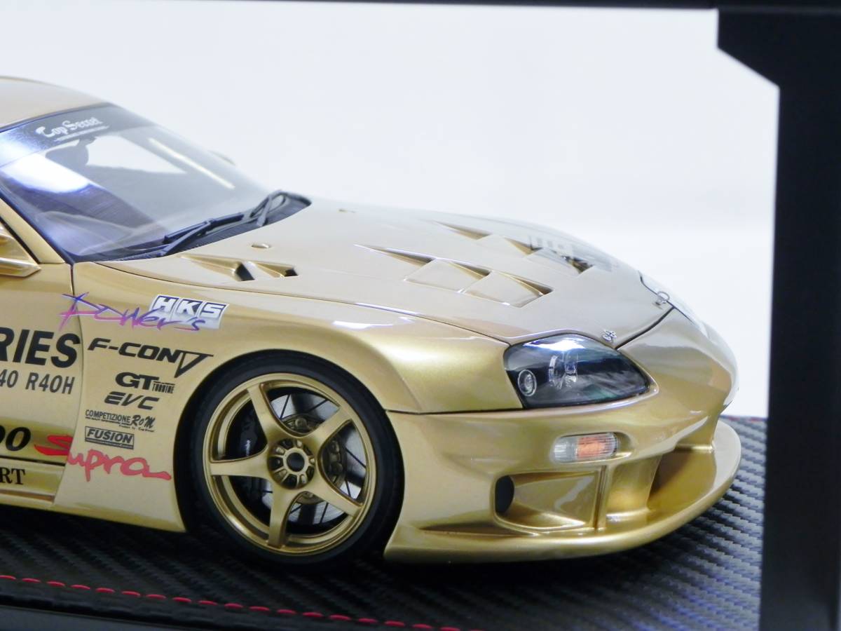 IG 2484 1/18 TOP SECRET GT300 Supra (JZA80) Gold With Mr. Smokey Nagata WEB限定 イグニッションモデル スープラ トップシークレット_画像6