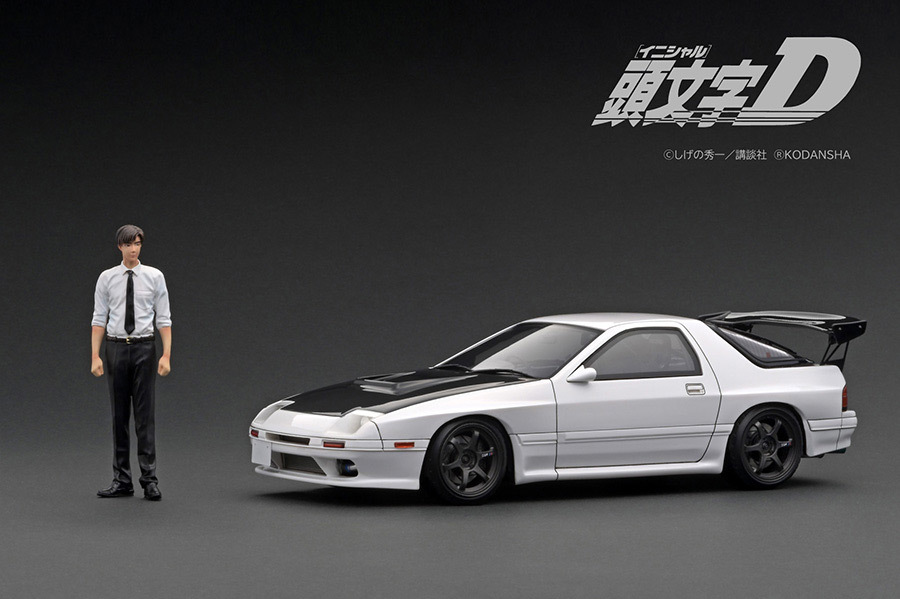 IG 2877 1/18 INITIAL D Mazda Savanna RX-7 Infini (FC3S) White With Mr. Ryosuke Takahashi イグニッションモデル 頭文字D 高橋涼介_メーカー見本画像です