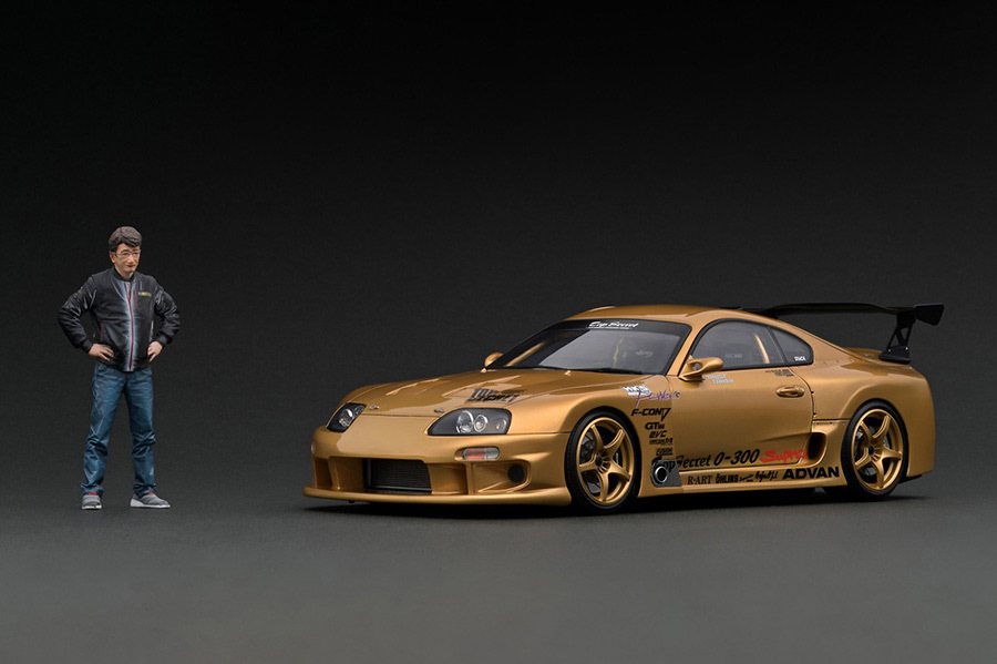 IG 2484 1/18 TOP SECRET GT300 Supra (JZA80) Gold With Mr. Smokey Nagata WEB限定 イグニッションモデル スープラ トップシークレット_メーカー見本画像です