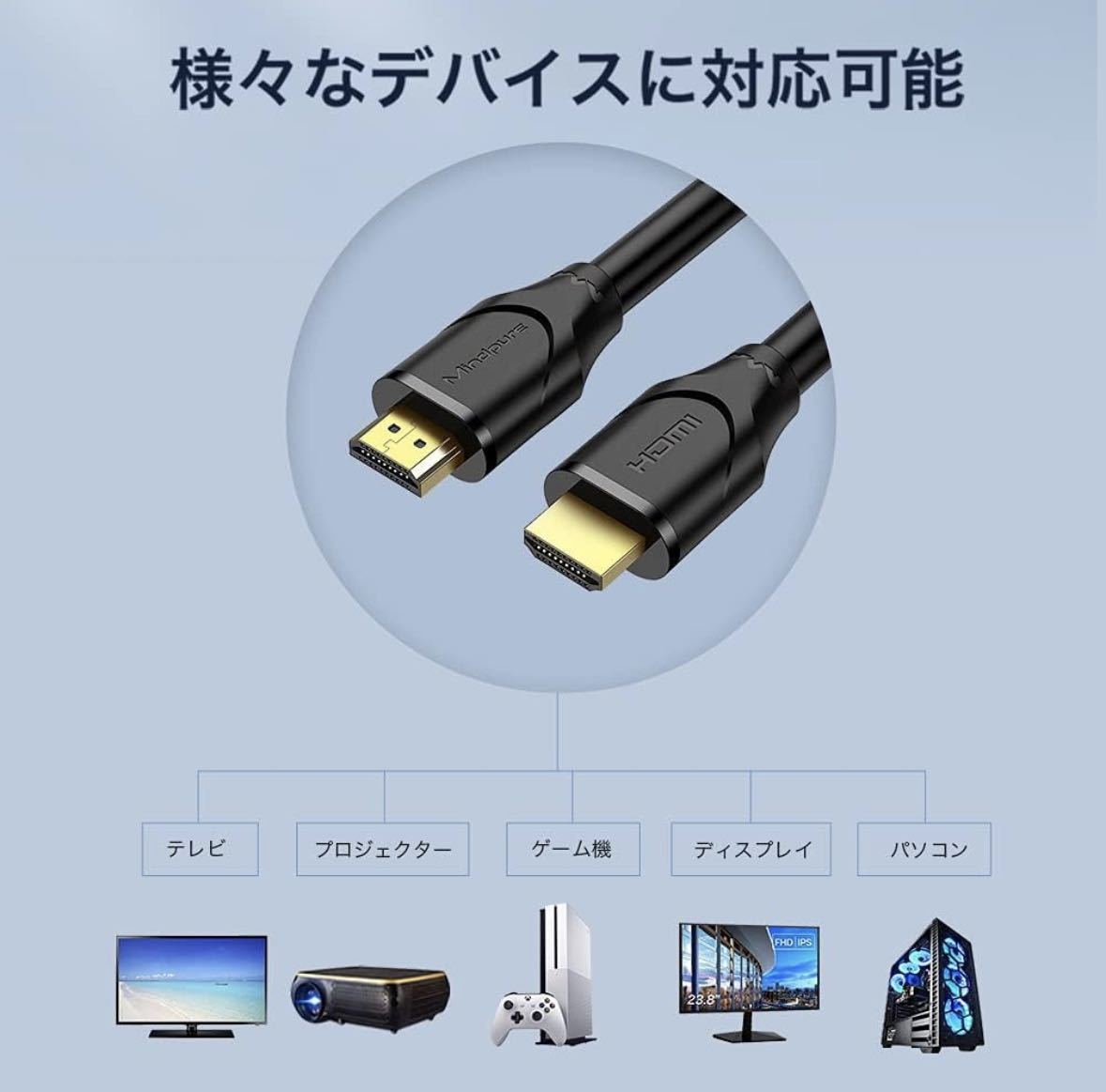 HDMIケーブル 1.5M 4K/60Hz 3D Ver.2.0b パソコン モニター 接続ケーブル カメラ Nintendo Switch スイッチ PS3 PS4 対応 (1.5M)_画像6