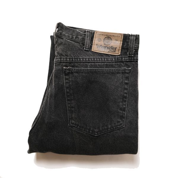 90's USA製 ラングラー ブラック デニムパンツ (34×30) 黒 ストレート 90年代 アメリカ製 旧タグ オールド Wrangler 96501 W34
