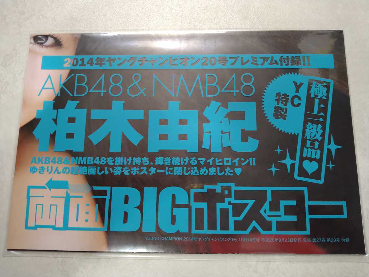 【未開封品】AKB48 柏木由紀 BIG両面ポスター 極上一級品 2014年ヤングチャンピオン20号のプレミアム付録!! _画像1