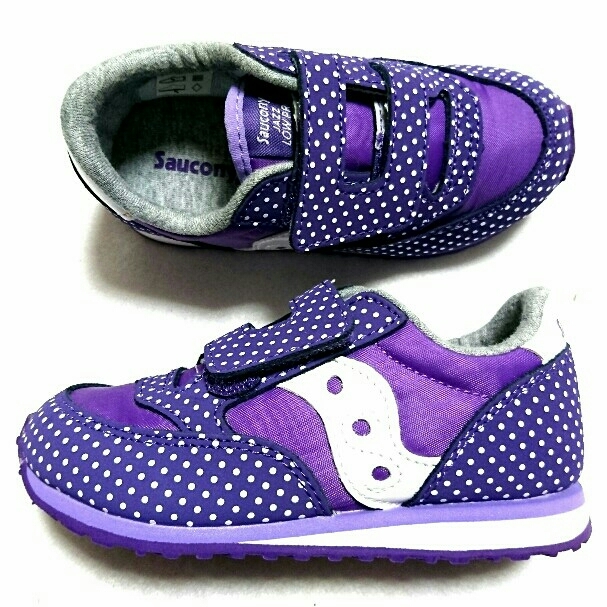  unused /Saucony/GIRL BABY JAZZ/ Saucony / baby Jazz / original leather ×../ sport shoes /6M=13.0cm/purple