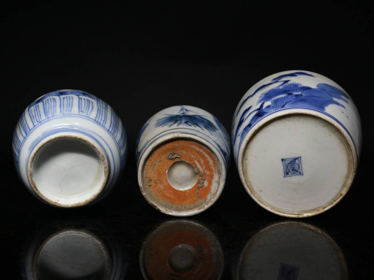 * blue and white ceramics * soba sake cup various *6 customer * large sake cup * sake cup and bottle * hot water .* old Imari *aa905